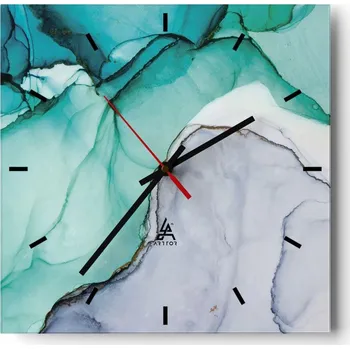 Hodiny Velké nástěnné hodiny 40x40 Abstrakce Skleněné tiché hodiny