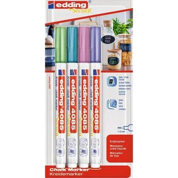 Křídový popisovač, smazatelný, vícebarevný Edding 4 ks