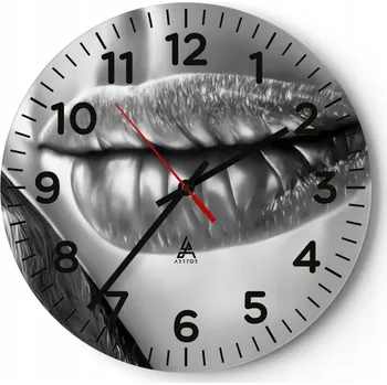 Hodiny Kuchyňské nástěnné hodiny 30x30 Žena Moderní skleněné hodiny do obýváku Tiché