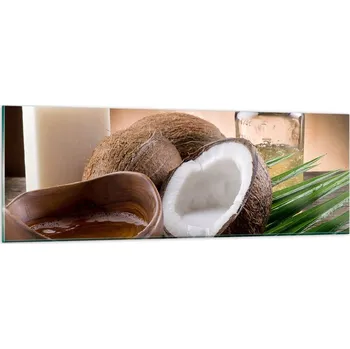 Obraz Obraz na skle do obýváku ložnice 90x30 kokos foto obrazy na zeď sklo