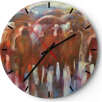 Hodiny Nástěnné hodiny do kuchyně 30x30 Lidé Skleněné hodiny do obýváku Loft Tiché