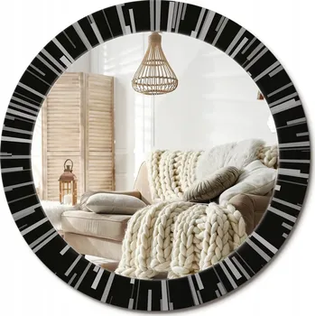 Zrcadlo Zrcadlo s ozdobným okrajem, zářivá kompozice, průměr 70 cm