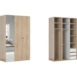 BRW FLEX šatní skříň 150/125, dub sonoma/zrcadlo