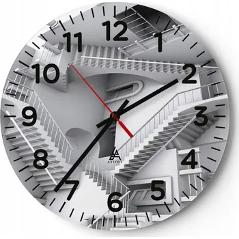 Hodiny Kuchyňské nástěnné hodiny 30x30 Abstrakce Moderní skleněné hodiny Tiché