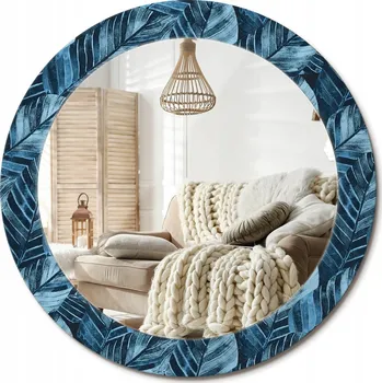 Zrcadlo Nástěnné Zrcadlo s dekorativním skleněným rámem s potiskem