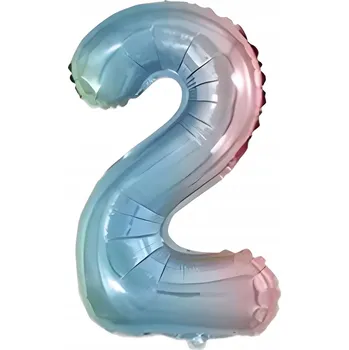 Balónek Fóliový balónek ČÍSLICE 2 Duhový, 80 cm (32 palců)