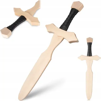 Dřevěná hračka Dřevěný cvičný rytířský meč pro děti, 44 cm