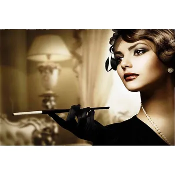 Obraz Cedule Retro Foto Žena s Cigaretou