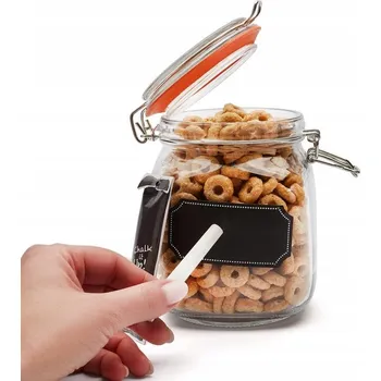 Sklenice Zavařovací Sklenice s etiketou na psaní křídou Chalk 1 L wek