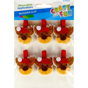 Vánoční ozdoba Vánoční ozdoba Dřevěné Sobí 6 kusů