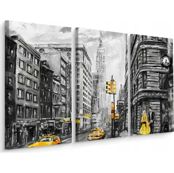 Obraz Obraz na plátně 3dílný Ulice v NYC 3D 60x40