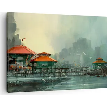 Obraz Obraz na plátně do obýváku ložnice 70x50 přístav moře foto obrazy na zeď