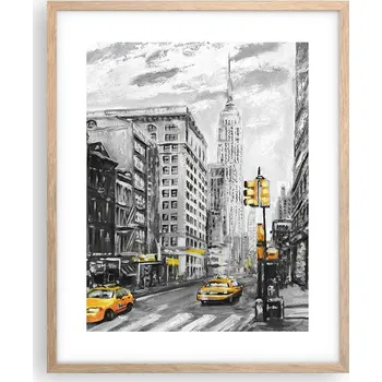 Obraz Obraz plakát na zeď v rámu světlý dub 40x50 město plakáty do obýváku