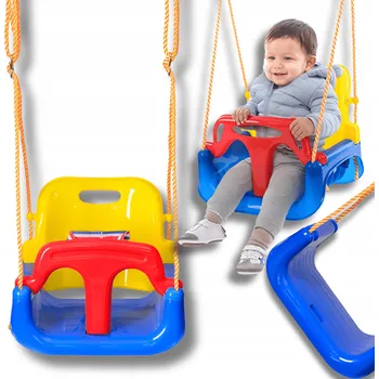 Dětská houpačka Kbelíková houpačka pro děti 4v1 plastová domů i na zahradu s bezpečnostními pásy