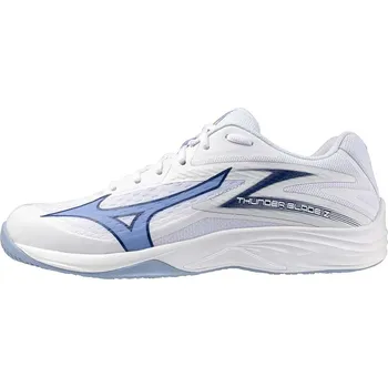 Dámská sálová obuv Unisex halová obuv Mizuno THUNDER BLADE Z(U) / White/BellwetherBlue/BelAirBlu Velikost: 50.0/14.0