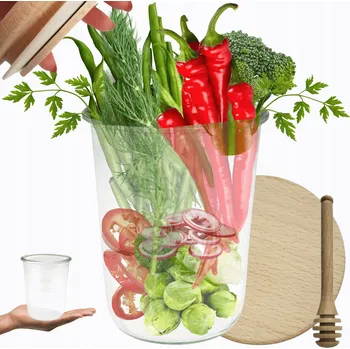 Sklenice Sklenice WECK / dřevěné víko zavařovací sklenice 850ml MOLD