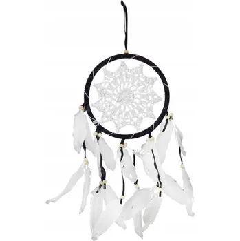 Lapač snů LAPAČ SNŮ DREAM CATCHER 45 cm dekorace bílý černý