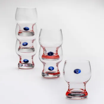 Sklenice Sada 6x sklenice Katka 170 ml červená čirá