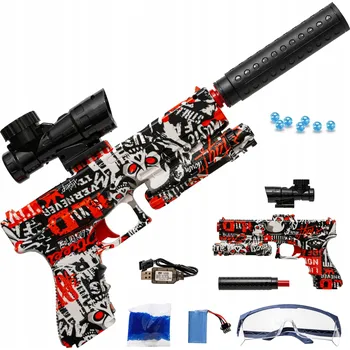 Gelová pistole Loreho Glock červená 38 cm