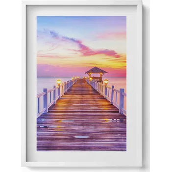 Obraz Dekorativní nástěnný obraz do obýváku kuchyně Zalesněný most v přístavu 50x70 cm