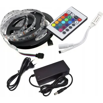 LED páska RGB LED pásek 300 LED SMD 5050 5m dálkový ovladač + napájecí zdroj