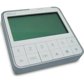 Stavební výplň NICE S.p.A. programovatený nástěnný ovladač s LCD displejem, pro ovládání 6 řídících jednotek
