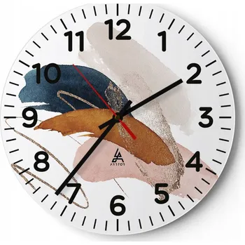 Hodiny Kuchyňské nástěnné hodiny 30x30 Abstrakce Moderní skleněné hodiny Tiché