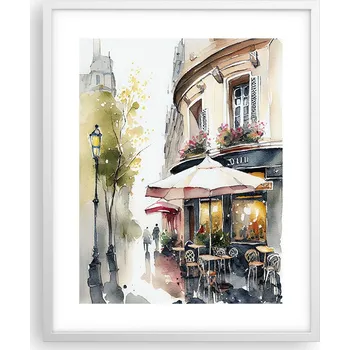 Obraz Obraz plakát v bílém rámu 40x50 kavárna foto plakáty do obýváku