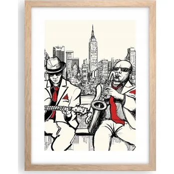 Obraz Obraz plakát v rámu světlý dub do obýváku 30x40 hudba plakáty na zeď