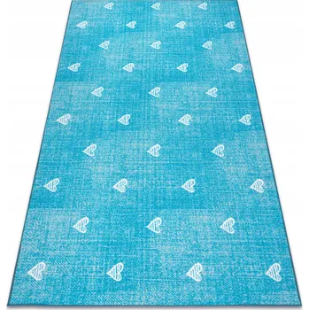 Koberec KOBEREC DĚTSKÝ 100x400 SRDÍČKA tyrkysový 113386