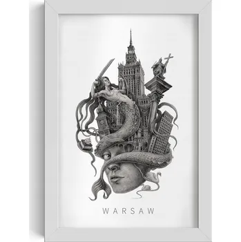 Obraz Dekorativní nástěnný obraz do pokoje Černobílý Město Varšava 20x30 cm