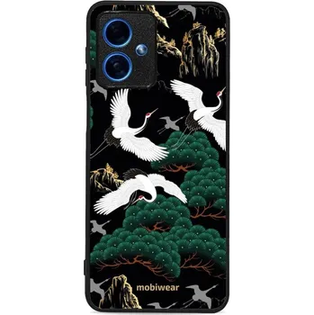 Pouzdro na mobilní telefon Lesklý kryt Mobiwear Glossy - Motorola Moto G54 5G - G042G - Jeřábi (Prémiové lesklé pouzdro, obal, kryt Mobiwear Glossy na mobil Motorola Moto G54 5G - G042G - Jeřábi, materiál Plast + TPU silikon - krytí po všech stranách, neošoupatelný potisk, tenké)