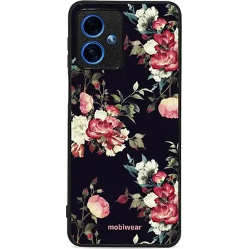 Pouzdro na mobilní telefon Lesklý kryt Mobiwear Glossy - Motorola Moto G54 5G - G040G - Růže na černé (Prémiové lesklé pouzdro, obal, kryt Mobiwear Glossy na mobil Motorola Moto G54 5G - G040G - Růže na černé, materiál Plast + TPU silikon - krytí po všech stranách, neošoupatelný)