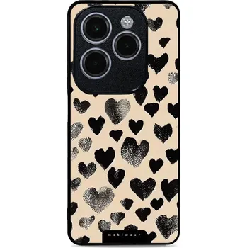 Pouzdro na mobilní telefon Lesklý kryt Mobiwear Glossy - Infinix HOT 40 Pro - GA51G Černá srdíčka (Prémiové lesklé pouzdro, obal, kryt Mobiwear Glossy na mobil Infinix HOT 40 Pro - GA51G Černá srdíčka, materiál Plast + TPU silikon - krytí po všech stranách, neošoupatelný potisk,)