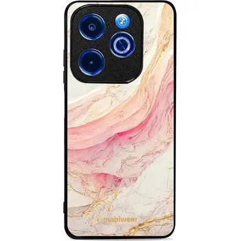 Pouzdro na mobilní telefon Lesklý kryt Mobiwear Glossy - Infinix Smart 8 - G027G - Růžový a zlatavý mramor (Prémiové lesklé pouzdro, obal, kryt Mobiwear Glossy na mobil Infinix Smart 8 - G027G - Růžový a zlatavý mramor, materiál Plast + TPU silikon - krytí po všech stranách,)