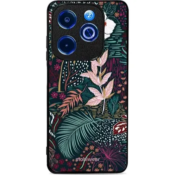 Lesklý kryt Mobiwear Glossy - Infinix HOT 40i - G043G - Temná flóra (Prémiové lesklé pouzdro, obal, kryt Mobiwear Glossy na mobil Infinix HOT 40i - G043G - Temná flóra, materiál Plast + TPU silikon - krytí po všech stranách, neošoupatelný potisk, tenké)
