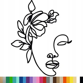 Samolepící dekorace Samolepka na stěnu ART LINE ŽENA KVĚTY 75x94cm