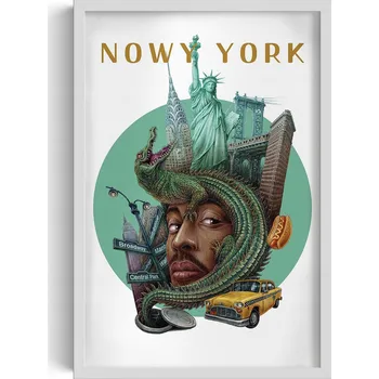 Obraz Obraz v rámu plakát rámeček York Socha svobody Brooklynský most 40x60 cm