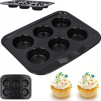 Forma na pečení FORMA NA MUFFINY plech na pečení košíčků forma na 6 muffinů forma