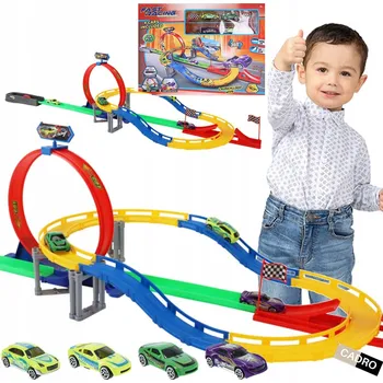 autodráha Autodráha pro 4 autíčka autíčka smyčka raketomet 24 dílů pro děti