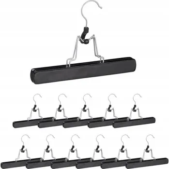 Věšák Relaxdays Věšáky na kalhoty černé 12 ks