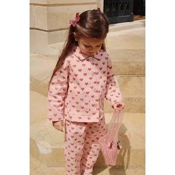 Dětská bavlněná bunda Konges Sløjd FEN SHIRT JACKET GOTS růžová barva, KS102278 30X, vel. 134-140