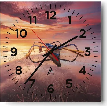 Hodiny Nástěnné hodiny do obýváku 40x40 Krajina Bezhluczne Skleněné hodiny Tiché