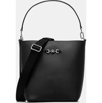 Kabelka Kožená kabelka Tommy Hilfiger černá barva, AW0AW17396 99X, vel. ONE SIZE