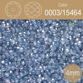 Šperk Korálky BROUŠENÉ 4mm. Barva 0003/15464. Průhledná modrá . Balení 120Ks.