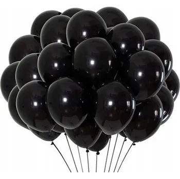 Jednorázové nádobí Balónek černý kulatý 50 ks