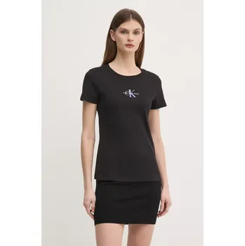 Pánské tričko Tričko Calvin Klein Jeans černá barva, J20J225252 99X, vel. XS