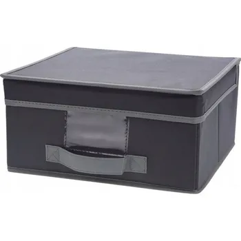 Úložný box Krabice s víkem – odstíny šedé a stříbrné