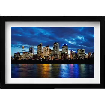 Obraz Ozdobný nástěnný obraz v rámu s grafikou Večerní procházka v Sydney 30x20 cm
