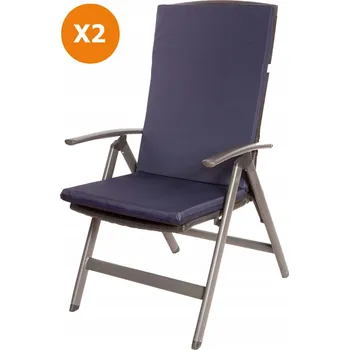 Podsedák Polštář na zahradní židli, 110x47x65 cm, tmavě modrá, 2 ks